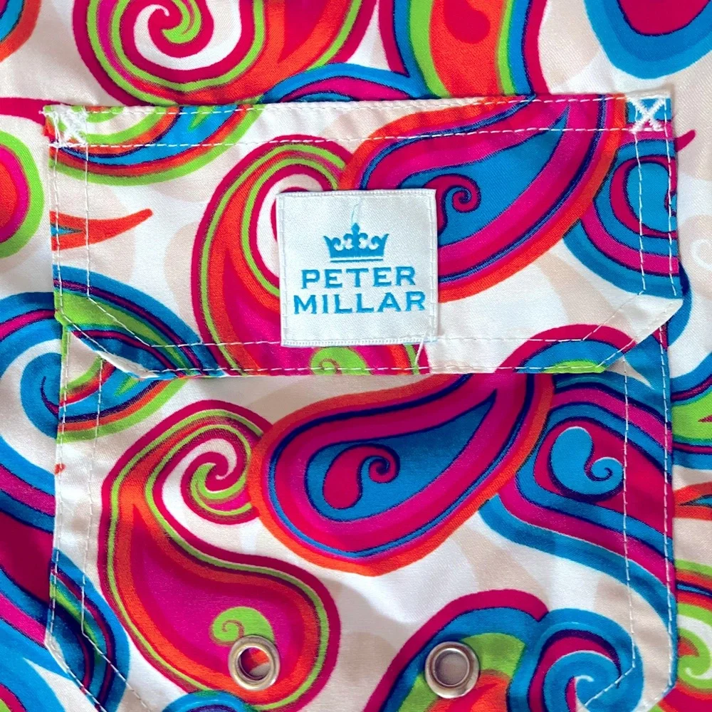 Peter Millar bright colored swim trunks